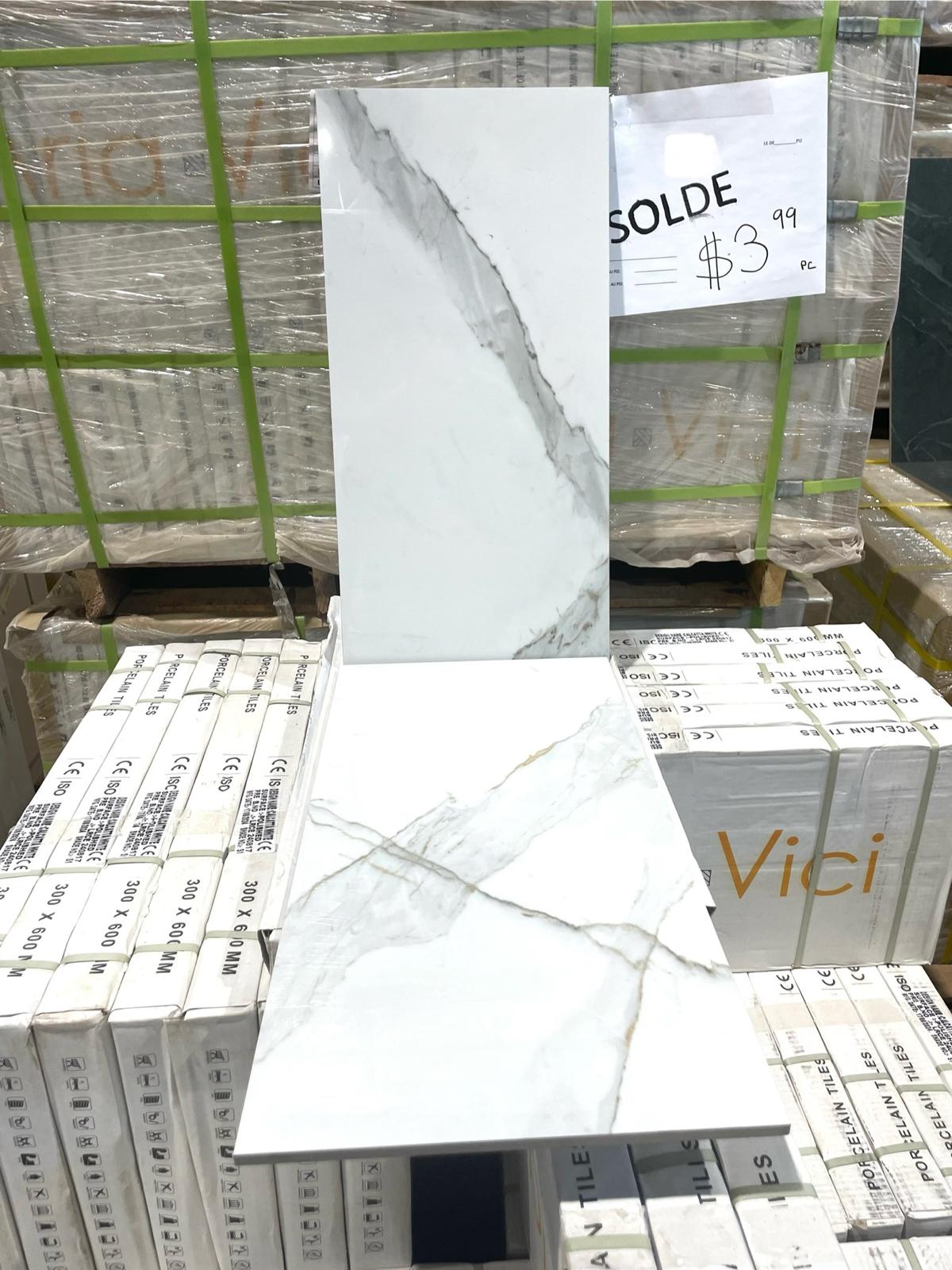 Porcelain Tile - 12 x 24 - Calcatta White - Polish Finish - Aria Vici