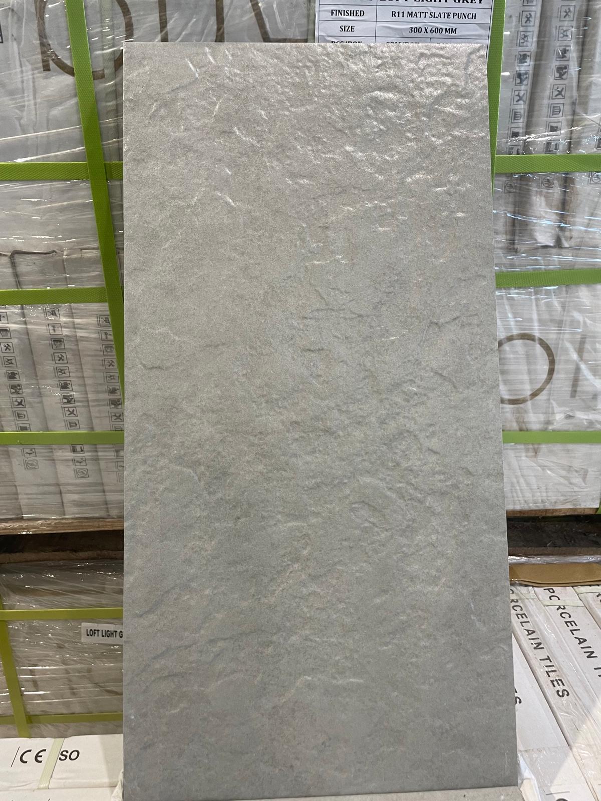 Porcelain Tile - 12 x 24 - Loft Light Grey - Matt Slate Punch Ultra Mat R11 - Aria Vici - Image 3