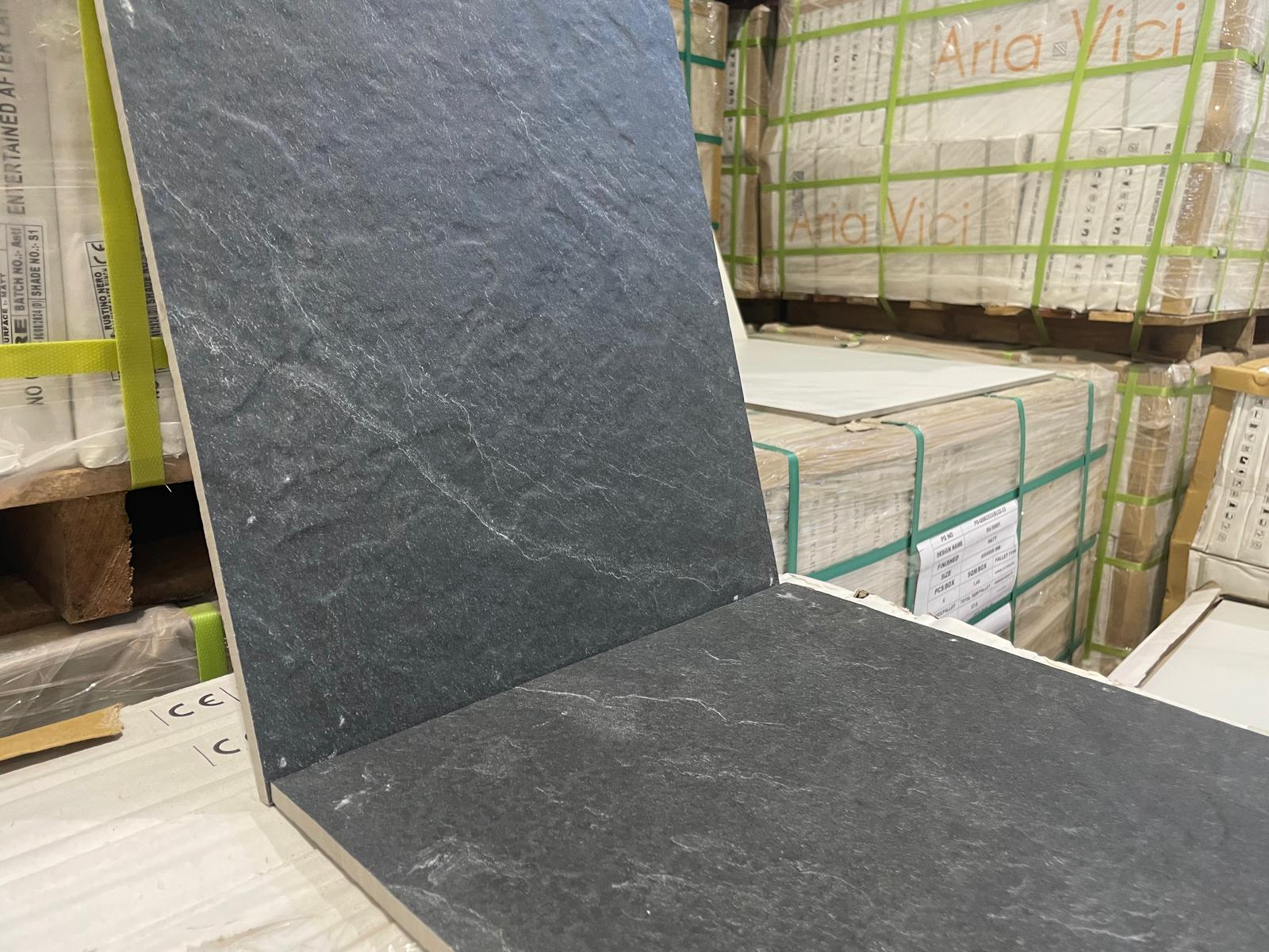 Porcelain Tile - 12 x 24 - Rustino Nero - Matt Slate Punch Ultra Mat R11 - Aria Vici - Image 2