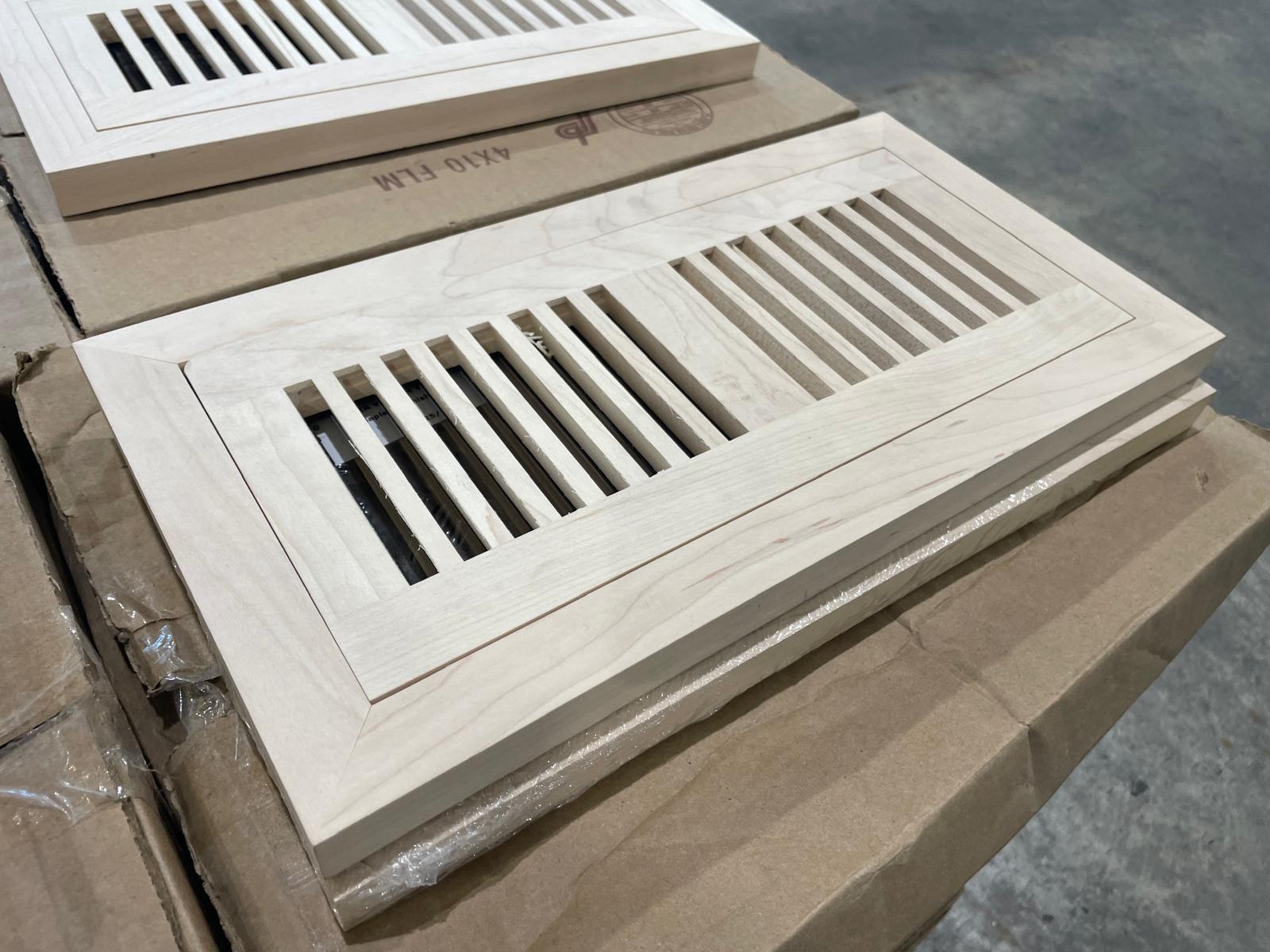 Unfinished Hard Maple Air Vent - 4 x 10, 3/4" Thick - Premontex