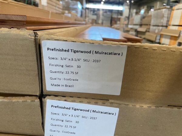 Hardwood - Brazilian Tigerwood Muiracatiara -Natural - 3 1/4 x 3/4" - Select and Better - Satin - Image 4