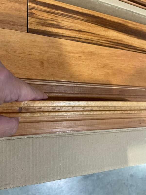 Hardwood - Brazilian Tigerwood Muiracatiara -Natural - 3 1/4 x 3/4" - Select and Better - Satin - Image 3