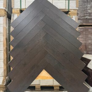 Engineered – White Oak – 3.5 Inch x 24″ x 4mm Wear Layer – CAN+ – Herringbone – Black Tea – Brushed