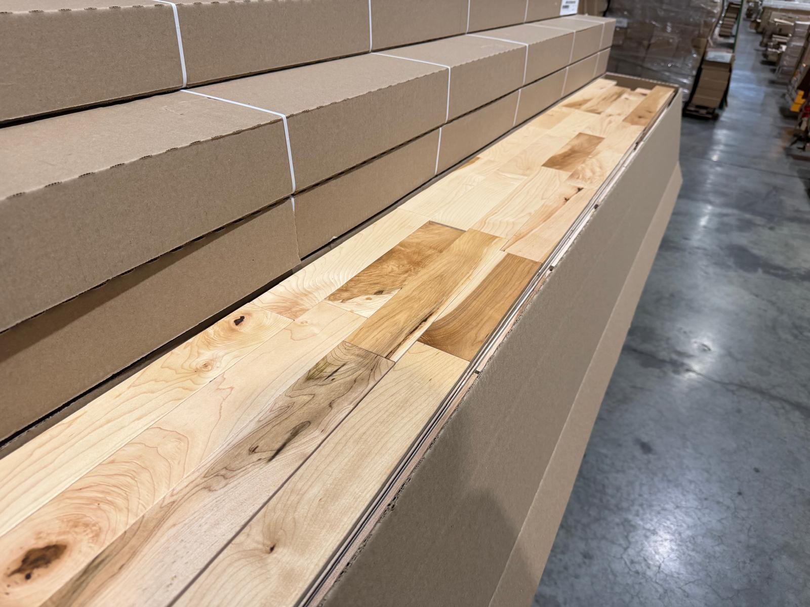 Hardwood - Maple - 2" 1/4 x 3/4" - Rustic - Natural - Mat Finish