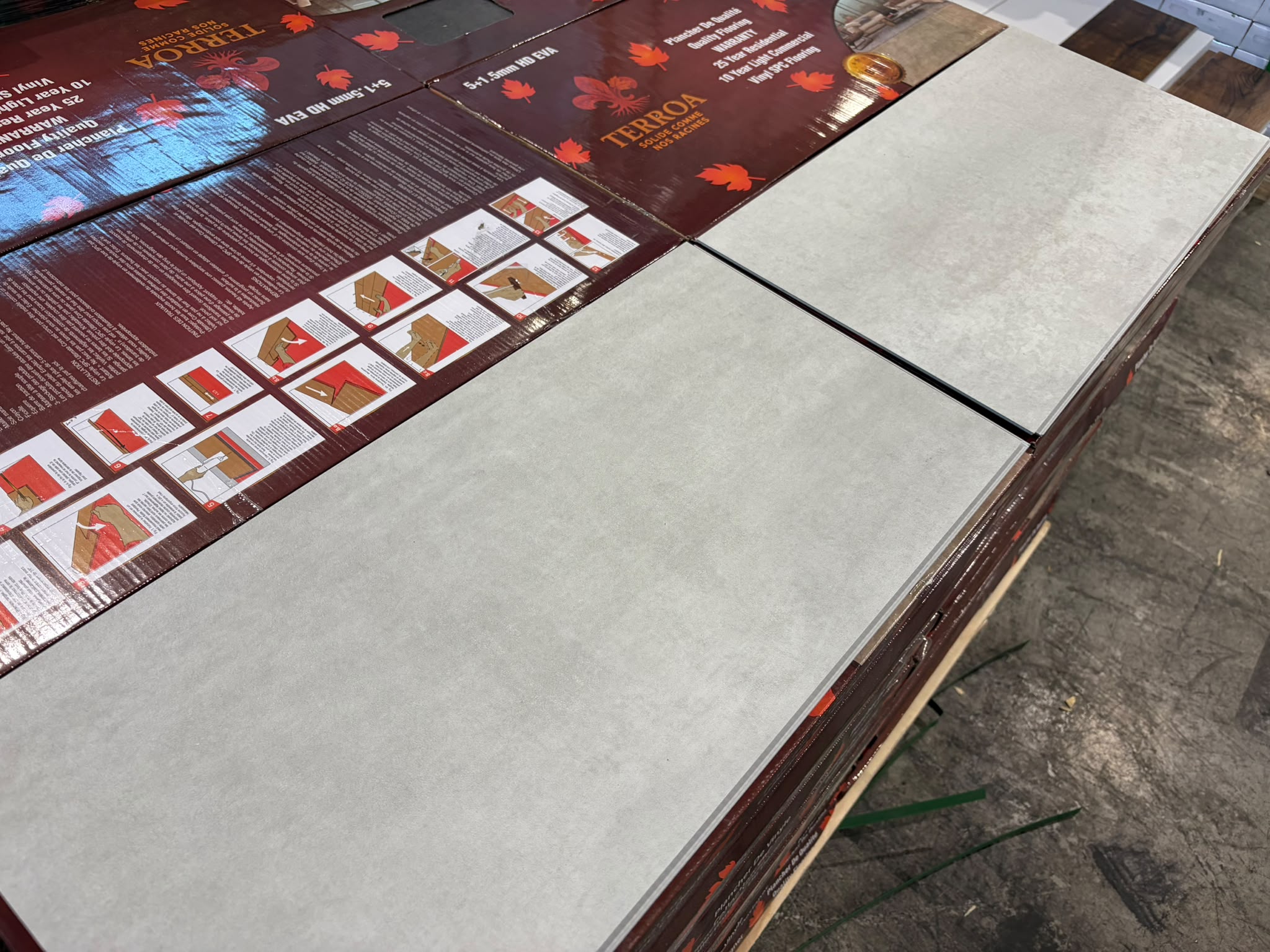LVT 12x24 Tile - EIR - 6.5mm - With Membrane - Commercial Model T-03 - Terroa